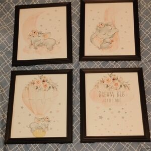Elephant Nursery Wall Art Set